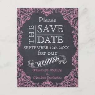 Save The Date Cadre vintage & mariage en tableau noir Enregistre