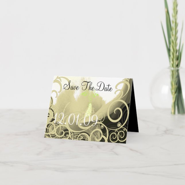 Save the Date Cala-Lilie - TAN und Grün Ankündigung (Vorderseite)