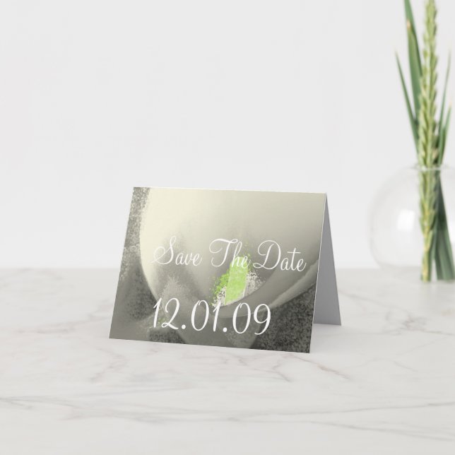Save the Date Cala Lily - Warm Gray Ankündigung (Vorderseite)