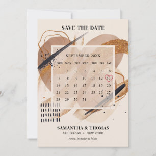 Save The Date Calendrier Chic rose en terre cuite parties scinti