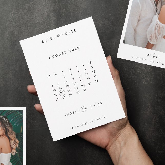Save The Date Calendrier de mariage à monogramme esperluette pho (Créateur téléchargé)