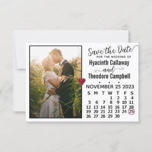 Save The Date Calendrier de mariage novembre 2023 Photo personna