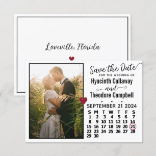Save The Date Calendrier de mariage septembre 2024 Photo personn