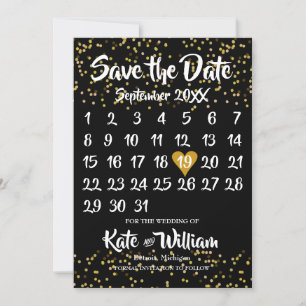 Save The Date Calendrier de sauvegarde de la date de l'amour d'o