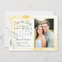 Calendrier et mariage photo de roses boho jaune et