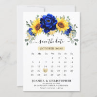 Calendrier floral moderne de tournesol rustique bl