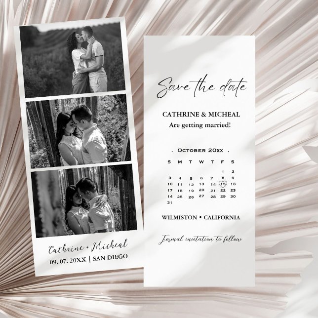 Save The Date Calendrier Mariage Photo bande cadre  Enregistrer  (Créateur téléchargé)