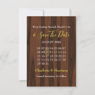 Save The Date Calendrier Mariage Tournesol Rustique Enregistrer 