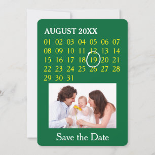 Save The Date Calendrier personnalisé simple + votre photo, back