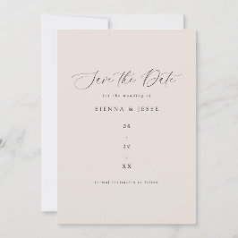 Save The Date Calligraphie classique moderne Script Taupe Photo
