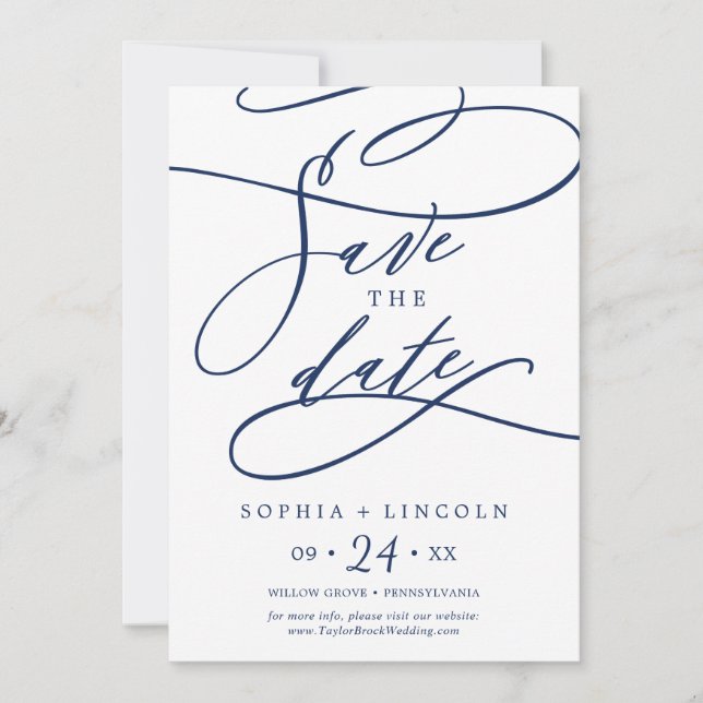 Save The Date Calligraphie de marine romantique | Fruit (Devant)