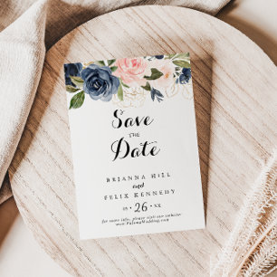 Save The Date Calligraphie Elégant hiver Floral Mariage