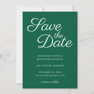 Save The Date Calligraphie élégante de Hunter Green