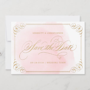 Save The Date Calligraphie élégante en or brillant enregistrer l