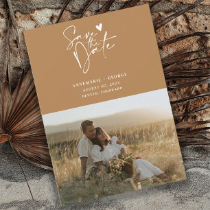 Save The Date Calligraphie en terre cuite moderne