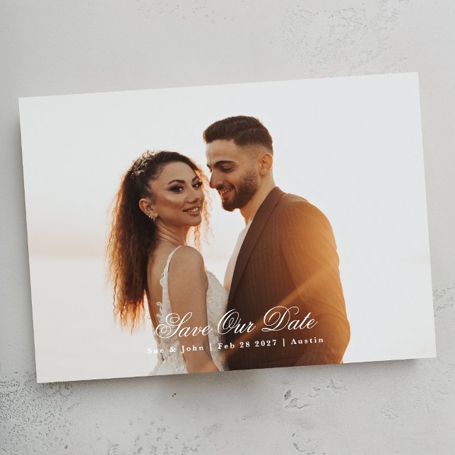Save The Date Calligraphie Enregistrer la photo Date (Créateur téléchargé)