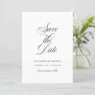 Save The Date Calligraphie Formelle Élégante Pour Un Mariage Élé