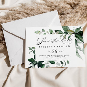 Save The Date Calligraphie géométrique Mariage horizontal vert