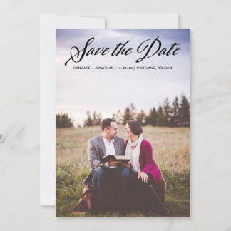 Save The Date Calligraphie manuscrite classique Photo Enregistre