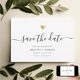 Save The Date Calligraphie minimaliste moderne Or chic