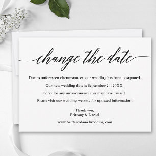 Save The Date Calligraphie moderne Changement de date Nouvelle c