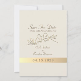 Save The Date Calligraphie moderne Élégant Mariage or