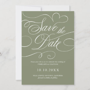 Save The Date Calligraphie moderne intemporelle code QR mariage 