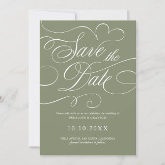 Save The Date Calligraphie moderne intemporelle code QR mariage