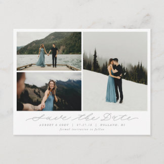 Save The Date Calligraphie moderne Multi-photo Enregistrer la da