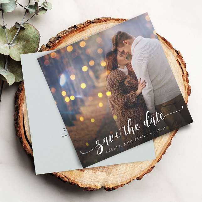 Save The Date Calligraphie Moderne Photo Mariage (Modern Calligraphy Photo Wedding Save The Date)