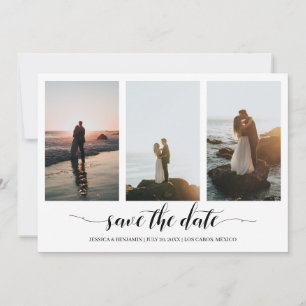 Save The Date Calligraphie noire Enregistrer la date avec photo 