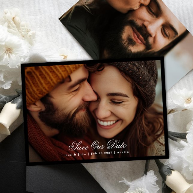 Save The Date Calligraphie officielle Deux photos (Créateur téléchargé)