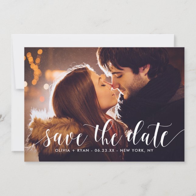 Save The Date Calligraphie Script | Annonce de sauvegarde de la  (Devant)