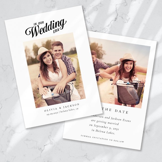 Save The Date Calligraphie Script Mariage photo moderne (Créateur téléchargé)