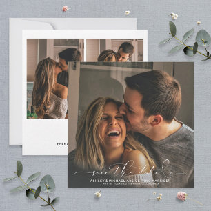 Save The Date Calligraphie Typographie Carré 3 Mariage photo