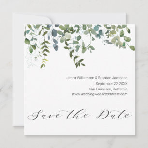 Save The Date Calligraphie Vert Eucalyptus Enregistrer la date