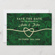 Calligraphie verte Mariage Enregistrer La Date