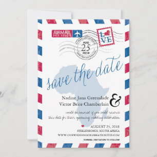 Save The Date Cap Afrique du Sud Airmail Enregistrer la date