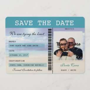 Save The Date Caraibes Dreamz Boarding Pass Enregistrer la date