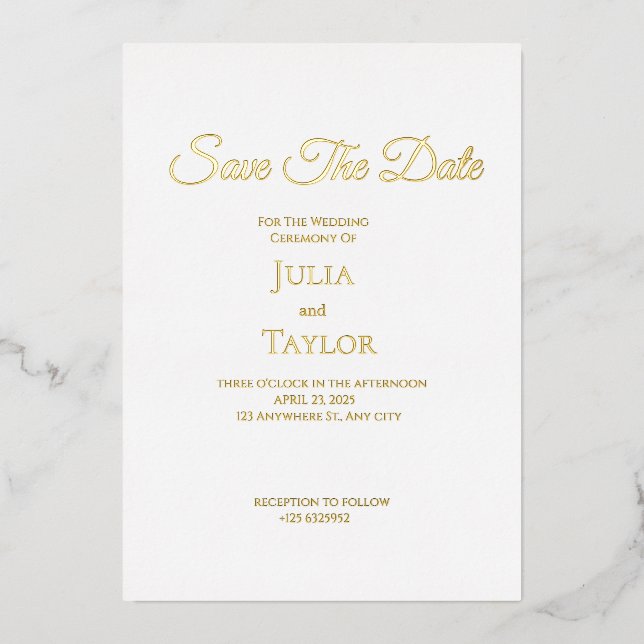  Save the Date Card Folieneinladung (Vorderseite)