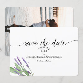 Save the Date Card Lavendel Wasserfarbe Einladung