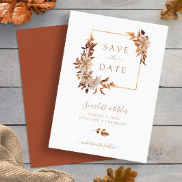 Save The Date Carré d'aquarelle d'automne Mariage d'encadrement 