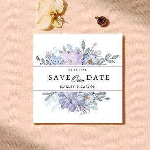 Save The Date Carré de Mariage à fleurs de verre minimaliste mod