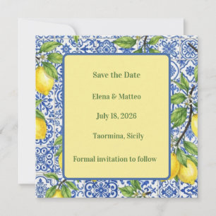 Save The Date Carreau sicilien & Citron