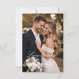 Save The Date "Carte de Mariage Photo Moderne à Personnaliser Ca