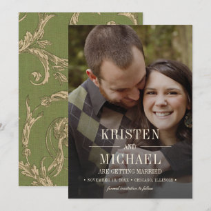 Save the date. Carte photo de Mariage Motif vintag