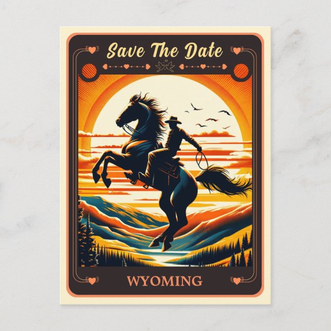 Save the date | Carte postale Invitation Wyoming (Devant)