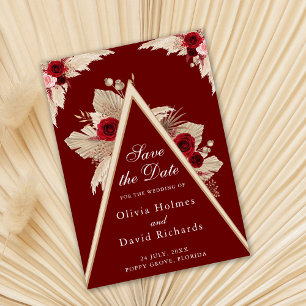 Save The Date Carton de sauvegarde de date avec roses de Bourgog