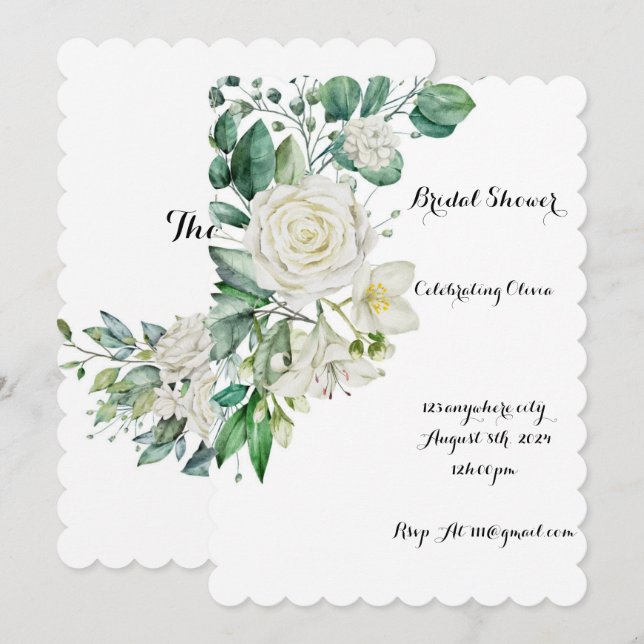 SAVE THE DATE CARTON D'INVITATION À LA FÊTE DE MARIÉE VERDURE (Devant / Derrière)