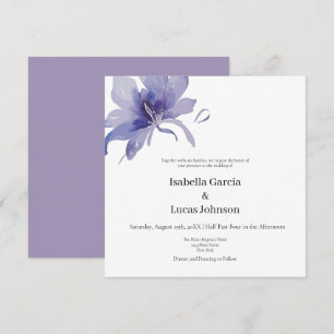 Save The Date Carton d'invitation de mariage à l'aquarelle Iris 